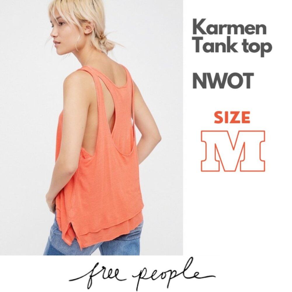 Free People KARMEN M Tank top double layered NWOT